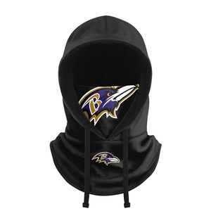 lot 8576 image: FOCO Baltimore Ravens NFL Black Drawstring Hooded Gaiter