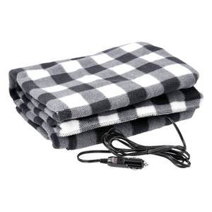 lot 8587 image: Heated Car Blanket - 12-Volt Electric Blanket for Car, Truck, SUV, or RV - Portable Heated Throw - Camping Essentials by Stalwart (Black Plaid)