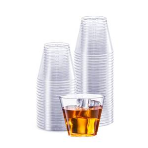 lot 8605 image: Clear Hard Plastic CupsTumblers 5 oz. Squat - 100 Count Small Disposable Party Cocktail Glasses