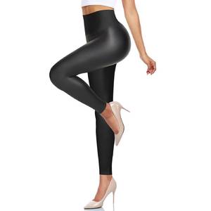 lot 8625 image: MOREFEEL Faux Leather Leggings for Women Stretchy High Waisted Pants Workout Waistband Pleather Leggings Medium