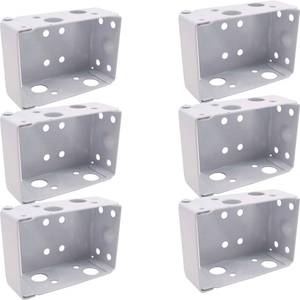 lot 8627 image: RONGYOUNG 6PCS 2Inch Blind Brackets Low Profile Box Mounting Bracket for Window Blinds, White