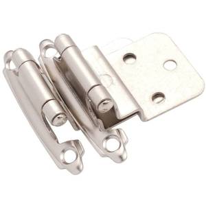 lot 8630 image: DecoBasics 38 Inset Cabinet Hinges Brushed Nickel (25 Pair -50 Pcs) Offset Self Closing Cabinet Hinges for Kitchen Cabinets Satin Nickel wSilicon Bumpers & Upgraded Screws