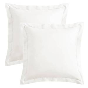 lot 8631 image: Horbaunal Set of 2 Microfiber Throw Pillow Covers 18 x 18 Inches, White Square Pillow Shams, Super Soft and Wrinkle Resistant Decorative Pillowcases with Zipper Closure