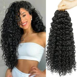 lot 8634 image: ENBEAUTIFUL 18 Inch 8 Packs Curly Crochet Hair Beach Curl Water Wave Crochet Hair Deep Wave Wavy Braids Curly Crochet Hair For Black Women(18inch, 8packs, 1b)