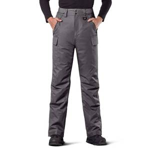 lot 8640 image: FREE SOLDIER Mens Waterproof Snow Insulated Pants Winter Skiing Snowboarding Pants with Zipper Pockets (Gray Large(38-40)32L)