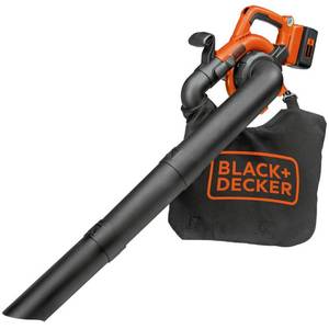 lot 23022 image: BLACKDECKER 40V Cordless Leaf Blower Kit, 120 mph Air Speed, 6-Speed Dial, Built-In Scraper, With Collection Bag, Battery and Charger Included (LSWV36) - Retail $159.99