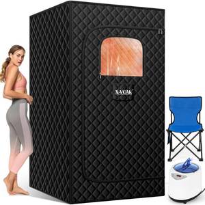lot 23024 image: X-Vcak Sauna Box, Portable Steam Sauna, Portable Sauna for Home, Sauna Tent with Steamer, 9 Levels Retail $174.49