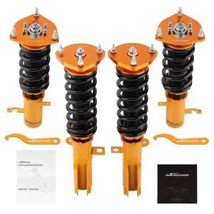 lot 23033 image: maXpeedingrods Coilovers for Toyota Corolla E90 E100 E110 AE92 AE101 AE111 1987-2002, Height Adjustable Coilovers Suspension Kit, Preset Damping Shock Absorber, Lowering Kit Gold - Retail $282.28