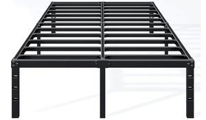 lot 23042 image: 14 Inch Full Bed Frame - Sturdy Metal Platform Full Size, No Box Spring Needed, Heavy Duty, Easy Assembly, Strong Bearing Capacity, Under Bed Storage, Black