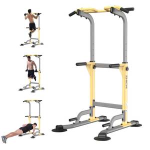 lot 23074 image: Z ZHICHI Pull Up Dip Station For Home Gym Strength Training Fitness Workout Station Chin-Ups Push-Ups Pull-Ups Dip-Ups 330LBS T055CDC