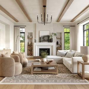 lot 30721 image: nuLOOM Becca Vintage Tiles Beige, 5 ft. x 8 ft., Area Rug, Model # OWMN04A-508, Sleek & Functional .32 in. Pile Height & Easy to Clean