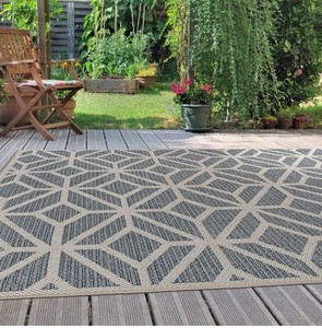lot 30725 image: Rugshop Contemporary Geometric Rug for Patio, Dec, Balcony, IndoorOutdoor Area Rug 710 x 10 Blue