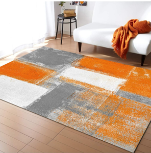 lot 37621 image: Olivefox Rugs Abstract Geometric Oil Painting Orange Area Rug Non-Slip Stain-Proof Accent Area Rug for Bedroom Living Room Home Decoration, 5x8 Feet Soft Rectangle Carpet Super