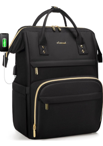 lot 37625 image: Lovevook Black Backpack with Gold Accents - New with Tags