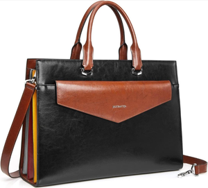 lot 37626 image: BOSTANTEN Briefcase for Women Laptop Tote 15.6 Inch Genuine Leather Handbag Work Bag