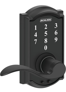 lot 37638 image: SCHLAGE Touch Camelot Lock with Accent Lever (Matte Black) FE695 CAM 622 ACC