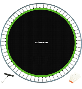 lot 37641 image: Zoomster Replacement Jumping Mat, Fits 14 ft Round Trampoline Frame with 72 V-Hooks, Using 5.5 Springs 150 Premium Trampoline Mat (Excluding Frame and Spring)