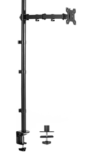 lot 37645 image: VIVO Extra Tall Single Monitor Desk Mount, 39 inch Pole VESA Stand for 13 to 32 inch Screens and up to 38 inch Ultrawides, Holds 22 lbs, Black, STAND-V011