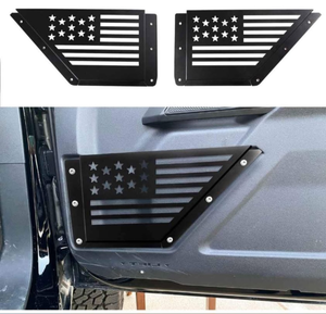 lot 37663 image: FieryRed Front Door Storage Pockets for Ford Bronco 2021 2022 2023 2024 2025, Aluminum 2PCS Front Door Side Organizer Box Storage Interior Cup Holder Accessories fit Bronco 24-Door, Not for Sports