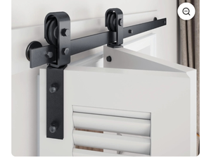 lot 37674 image: EaseLife 36 Bi-Folding Sliding Barn Door Hardware Track Kit for 2 Closet Door,Side Mount,Heavy Duty,Slide Smoothly Quietly,Easy Install,Black,No Door (Track Length 40 for Double 18 Wide Door) C56