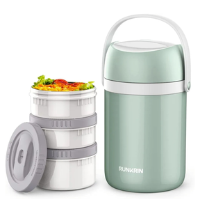 lot 37675 image: Runkrin Insulated Food Jar 64oz for Hot Food 6 Hours, 3 Tiers Leak-Proof Stackable Thermal Lunch Box Containers, pesticide, bacteria, mold, mildew, pests andor viruses herbicide, baby toy
