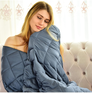 lot 37678 image: WONAP Cooling Weighted Blanket  100% Natural Bamboo with Premium Glass Beads  20 lbs  60x80 Queen Size  for Adult and Kids  Heavy Blanket  Folkstone Grey