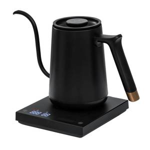 lot 37685 image: TIMEMORE Fish Smart Electric Coffee Kettle 600ML, Gooseneck Pour Over Kettle for Coffee and Tea Variable Temperature Control, Home Edition Black - Retail $114.08