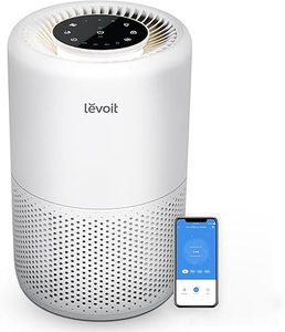 lot 2404 image: LEVOIT Air Purifier for Home Bedroom, Smart WiFi Alexa Control, Covers up to 916 ft�, 3-in-1 Filter with HEPA Sleep Mode for Allergies, Pollutants, Smoke, Dust, 27dB Quiet, Core 200S-P, White - Retail $75.00
