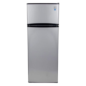lot 2426 image: Avanti 22 in. 7.3 cu. ft. Top Freezer Refrigerator - Stainless Steel - Retail $299.00