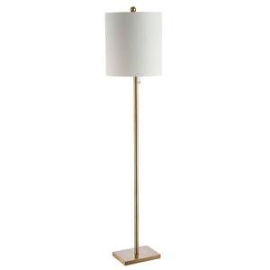 lot 2438 image: SAFAVIEH Octavius Simple Glam 61 in. H Floor Lamp Brass Gold - Retail $70.00