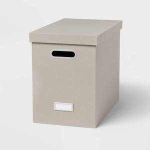 lot 2453 image: Canvas Hanging File Organizer with Lid Gray - Brightroom