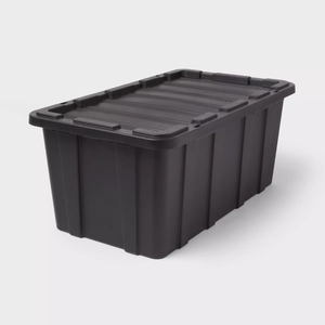 lot 2458 image: 38gal Heavy Duty Storage Tote Black - Brightroom