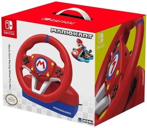 lot 4408 image: Hori - Mario Kart Racing Wheel Pro Mini for Nintendo Switch - Red - Retail $55.00