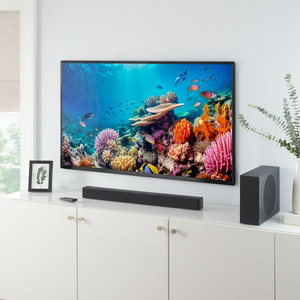 lot 7127 image: onn. 32 2.1 Soundbar with 2 Speakers & Wireless Subwoofer - Retail $89.00