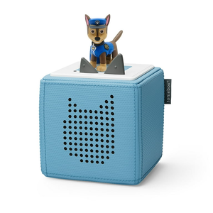 lot 7157 image: Tonies Paw Patrol Toniebox Audio Player Starter Set with Chase, for Kids 3, Light Blue, Weight 3 lbs - Retail $90.00