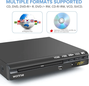 lot 8100 image: WONNIE HD DVD Player for TV, CD Players for Home with HDAVCoaxial Output &USB Input, Built in PALNTSC System, HDMIAV Cable and Full Function Remote Control Included
