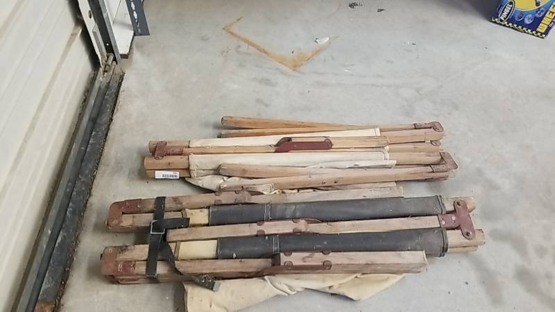 lot 7061 image: Wood and Canvas Camping Cots-2