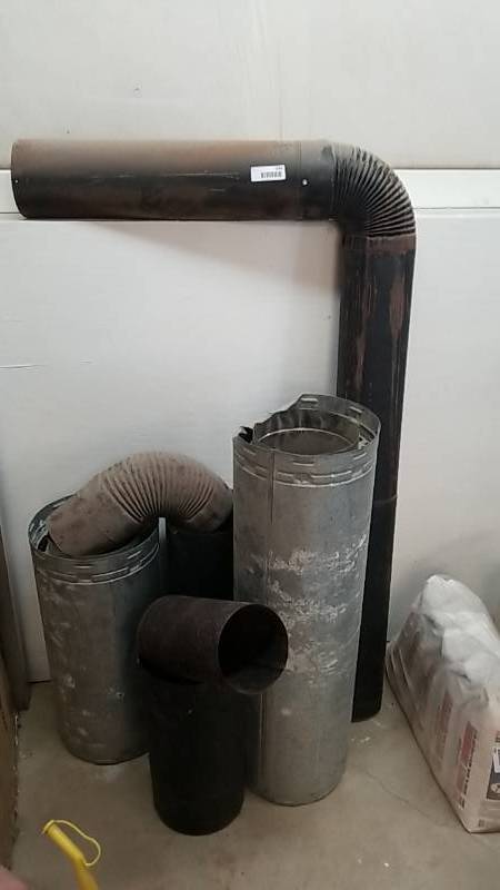 lot 7063 image: Wood Stove Pipe Lot- Some Double Walled