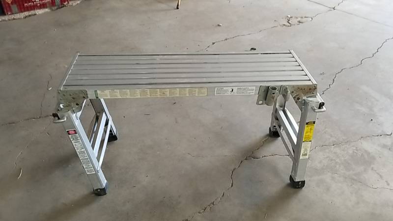 lot 7148 image: Aluminum  Foldable  Scaffolding or Step- Refer To Pictures