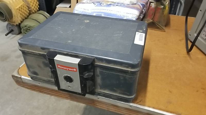 lot 7160 image: Honeywell Fireproof Safe- No Key Opens without