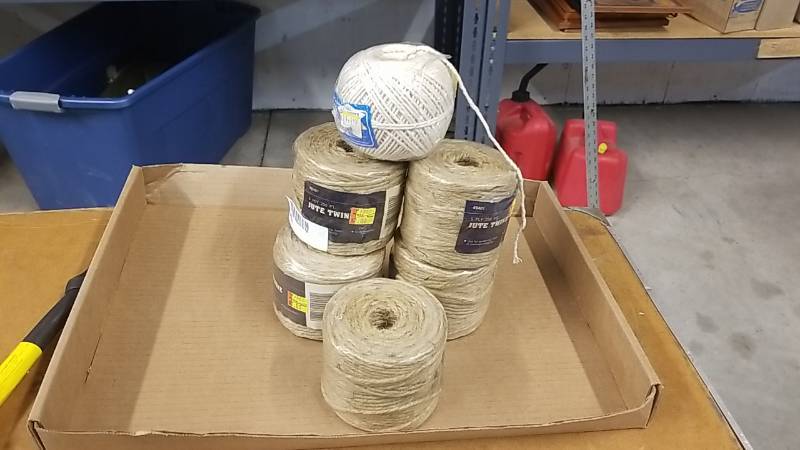 lot 7169 image: 5 Ply Jute Twine- 5 New Spools
