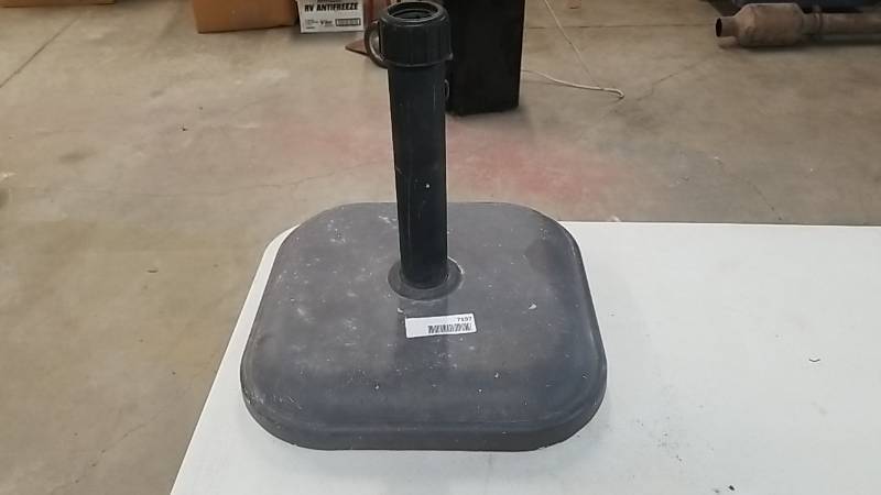 lot 7197 image: Patio Umbrella Base- Cement 26.5 Pounds- Withstand Kansas Wind
