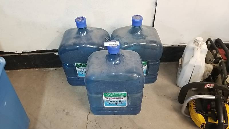 lot 7196 image: 3-5 Gallon Bottle Silver Springs Drinking Water-  Water Cooler Type Jugs