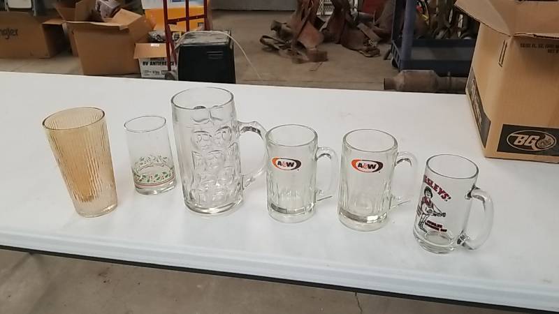 lot 7216 image: A&W Mugs X 2- Other Glass and Mugs As Well