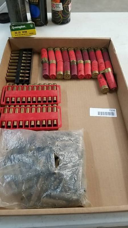 lot 7220 image: Ammo-  12ga- 30-30 Rounds- Brass