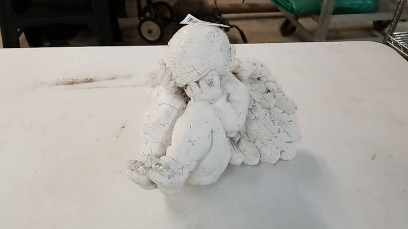 lot 7227 image: CEMENT Garden Statue  Cherub Hiding His Eyes