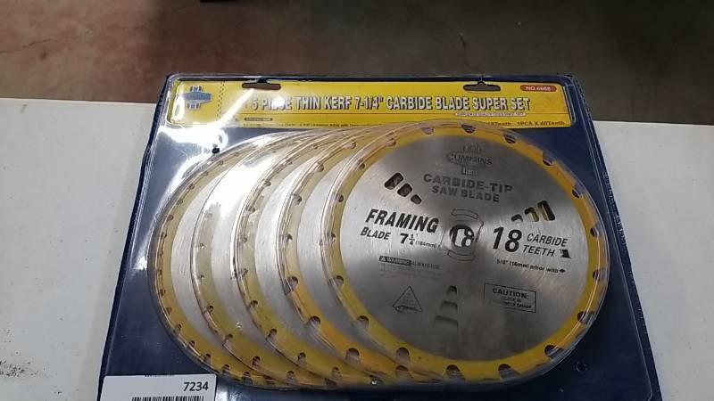 lot 7234 image: New 5 piece 7 14 Carbide Blade Set