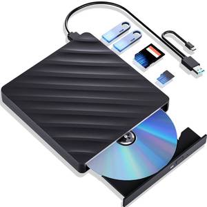 lot 10402 image: 5 in 1 External Blu Ray Drive, Portable Blu Ray Player with USB 3.0 Type-C, CD DVD Burner 3D Blu Ray with SDTF Port, Blu Ray Drive Compatible with Windows Laptop Desktop (Original Version)