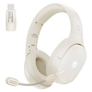 lot 10405 image: YOTMS Wireless PS5 Gaming Headset for PS4, PC, Switch, 2.4Ghz Wireless Gaming Over Ear Headphones with Mic, Bluetooth 5.3 Headphones with Stereo Sound, 40h Battery, for Laptop, Mac, Phone (White)