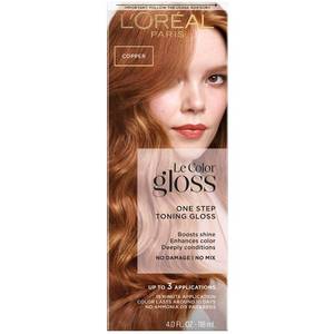 lot 10415 image: LOreal Paris Le Color One Step Toning Hair Gloss, Copper, 4 Ounce